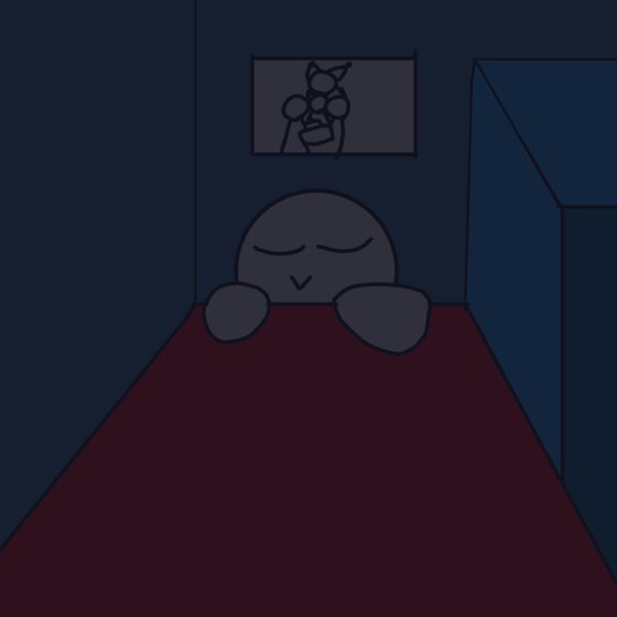 El cuarto oscuro con la figura durmiendo. Igual que N074.