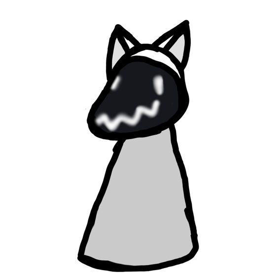 Figura de orejas puntiagudas con túnica gris y boca en zigzag. Igual que N015.