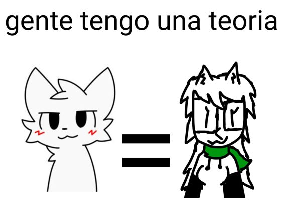 Meme «gente tengo una teoria»: un gato blanco igualado a un personaje de bufanda verde.