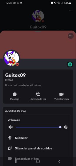Captura del perfil de Guitox09 con el lema «I know that one day he will return».
