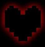 El corazón negro un alma Sobre rojo: el alma del Odio, o algo muy parecido.
