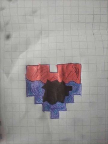 El alma de Yax Yax Atravesada por el medio, en rojo y azul: el resultado de la tortura.